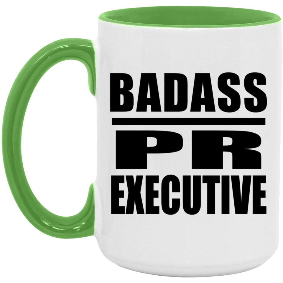 Badass PR Executive - 15oz Accent Mug Green