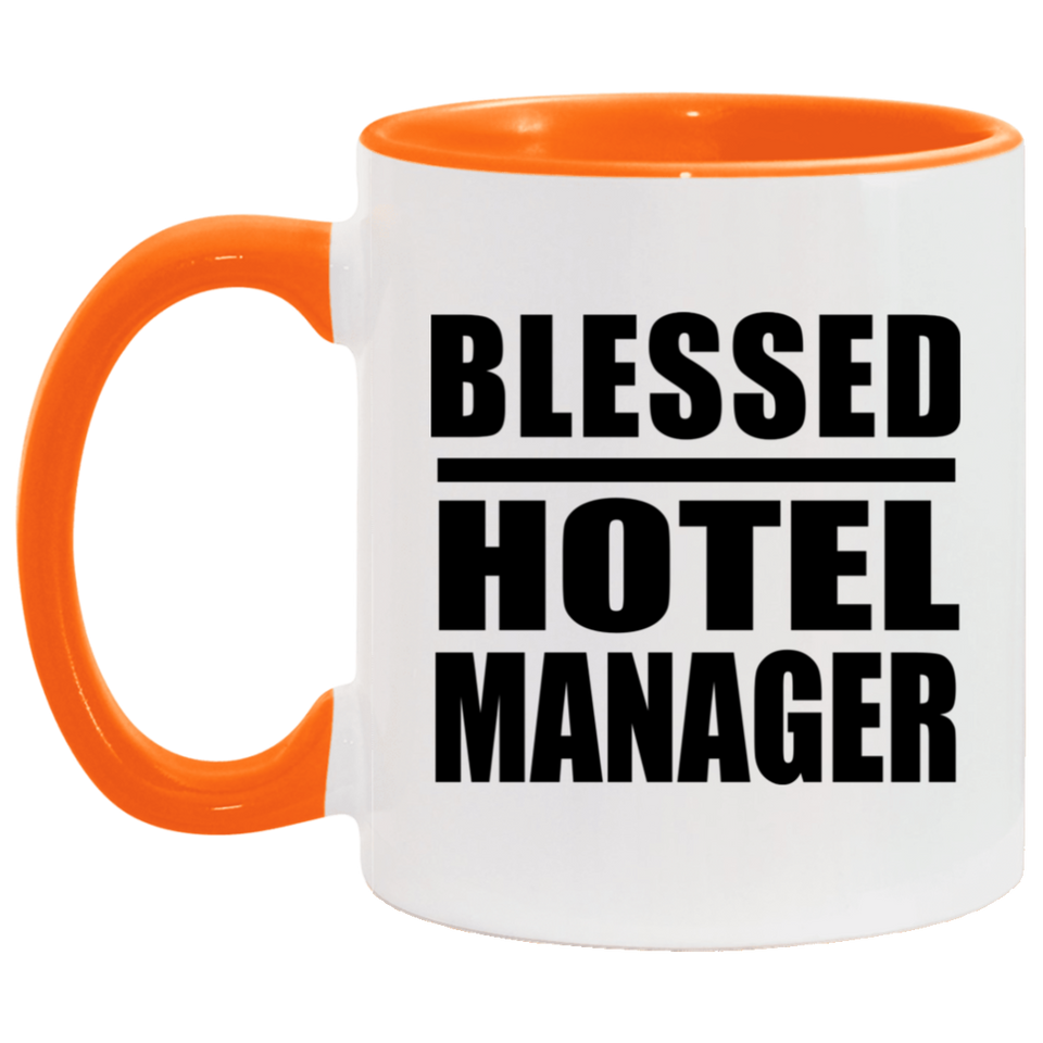 Blessed Hotel Manager - 11oz Accent Mug Orange