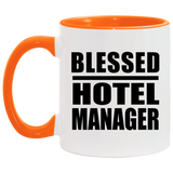 Blessed Hotel Manager - 11oz Accent Mug Orange