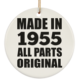 69th Birthday Made in 1955 All Parts Original - Circle Ornament