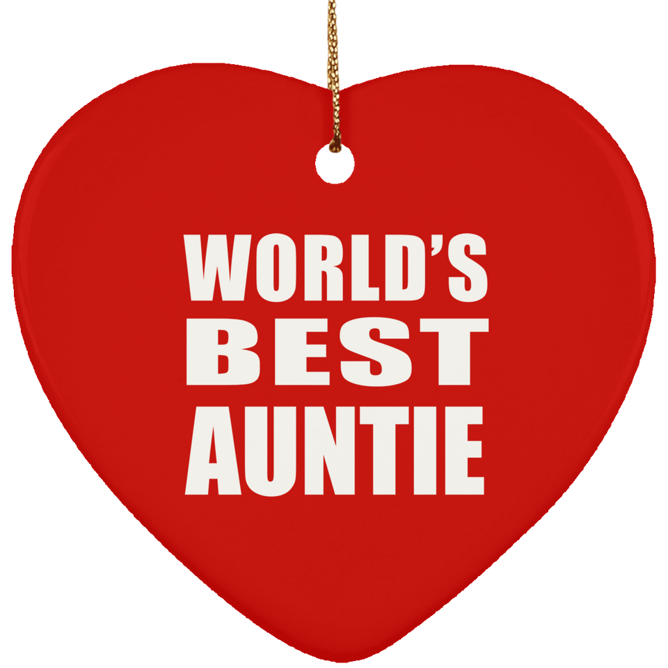 World's Best Auntie - Heart Ornament