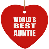 World's Best Auntie - Heart Ornament