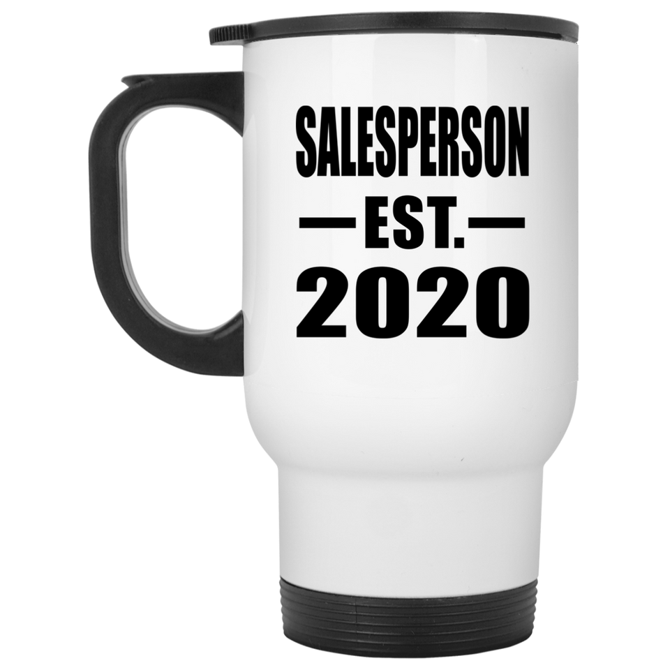 Salesperson Established EST. 2020 - White Travel Mug