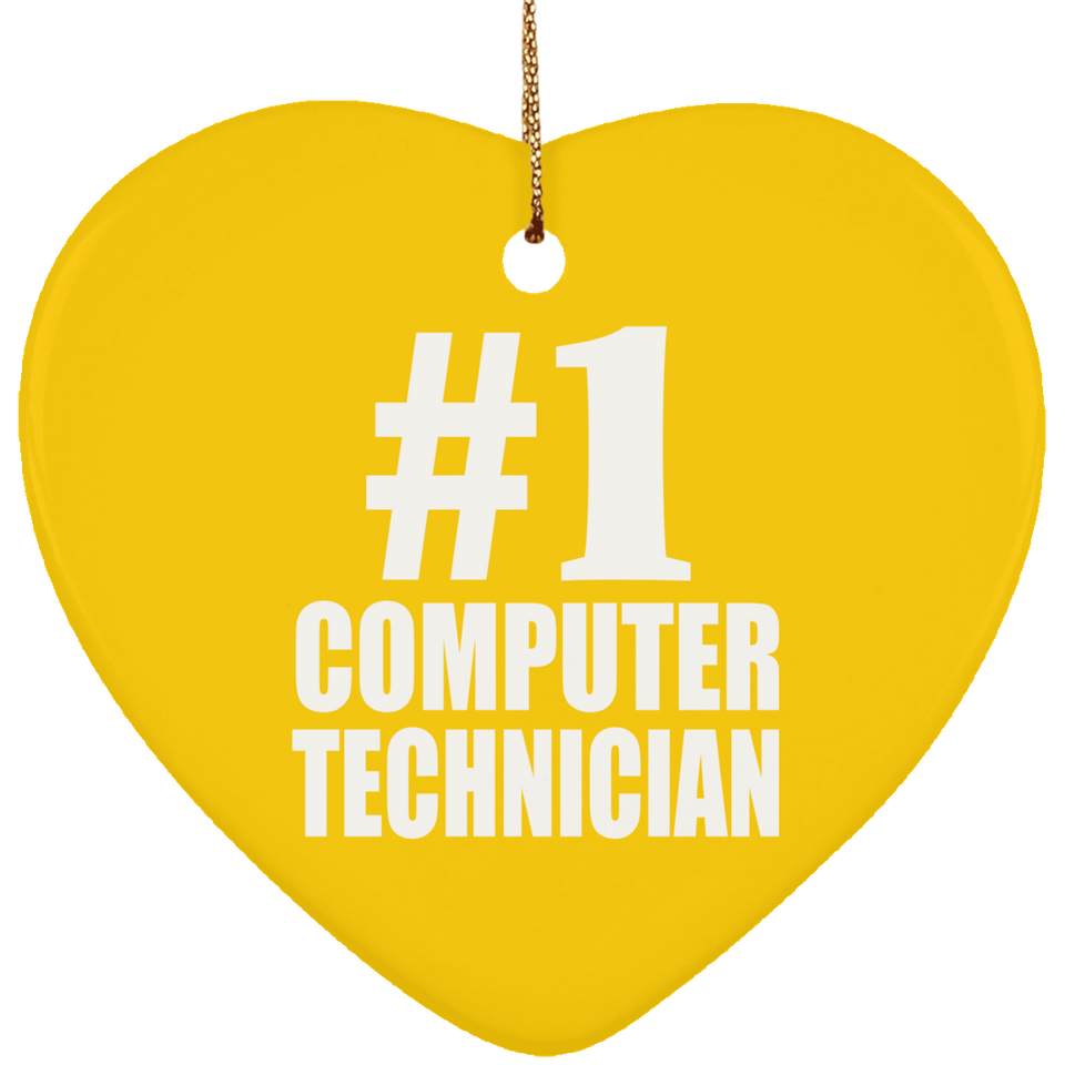 Number One #1 Computer Technician - Heart Ornament