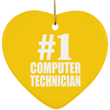 Number One #1 Computer Technician - Heart Ornament