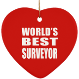 World's Best Surveyor - Heart Ornament