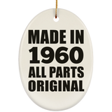 64th Birthday Made in 1960 All Parts Original - Oval Ornament