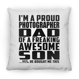 Proud Photographer Dad Of Awesome Son - Throw Pillow