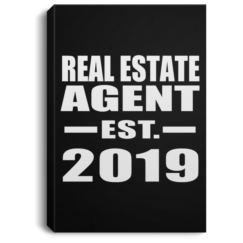 Real Estate Agent Established EST. 2019 - Canvas Portrait