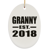 Granny Established EST. 2018 - Oval Ornament