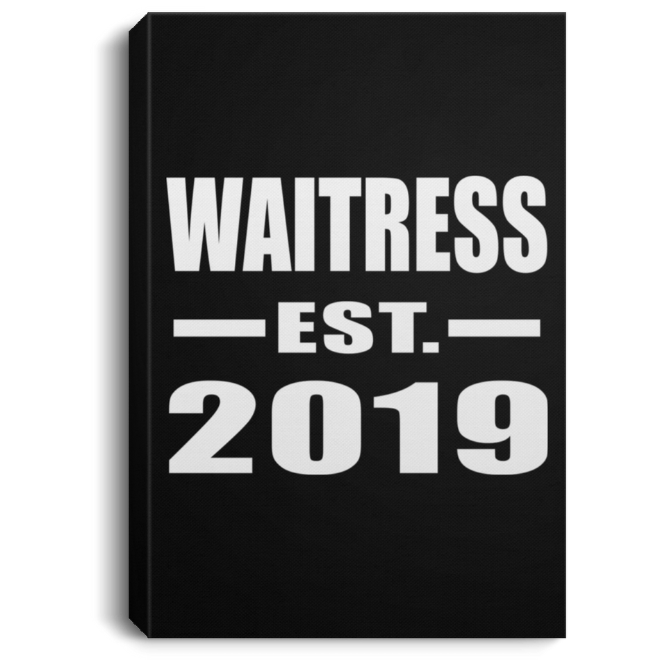 Waitress Established EST. 2019 - Canvas Portrait