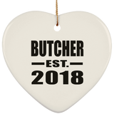 Butcher Established EST. 2018 - Heart Ornament