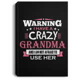 Warning I Have A Crazy Grandma & I Am Not Afraid To Use Her - Canvas Portrait