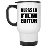 Blessed Film Editor - White Travel Mug