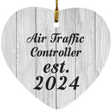 Air Traffic Controller Established Est. 2024 - Heart Ornament F