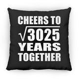 55th Anniversary Cheers To Square Root of 3025 Years Together - Throw Pillow Black