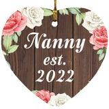 Nanny Established Est. 2022 - Heart Ornament A