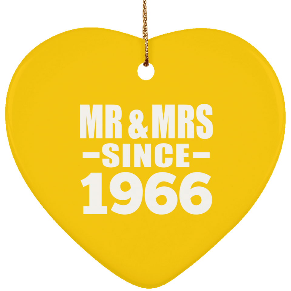 58th Anniversary Mr & Mrs Since 1966 - Heart Ornament