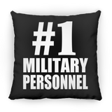 Number One #1 Military Personnel - Throw Pillow Black