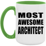Most Awesome Architect - 15oz Accent Mug Green