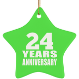 24th Anniversary 24 Years - Star Ornament