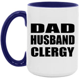 Dad Husband Clergy - 15oz Accent Mug Purple