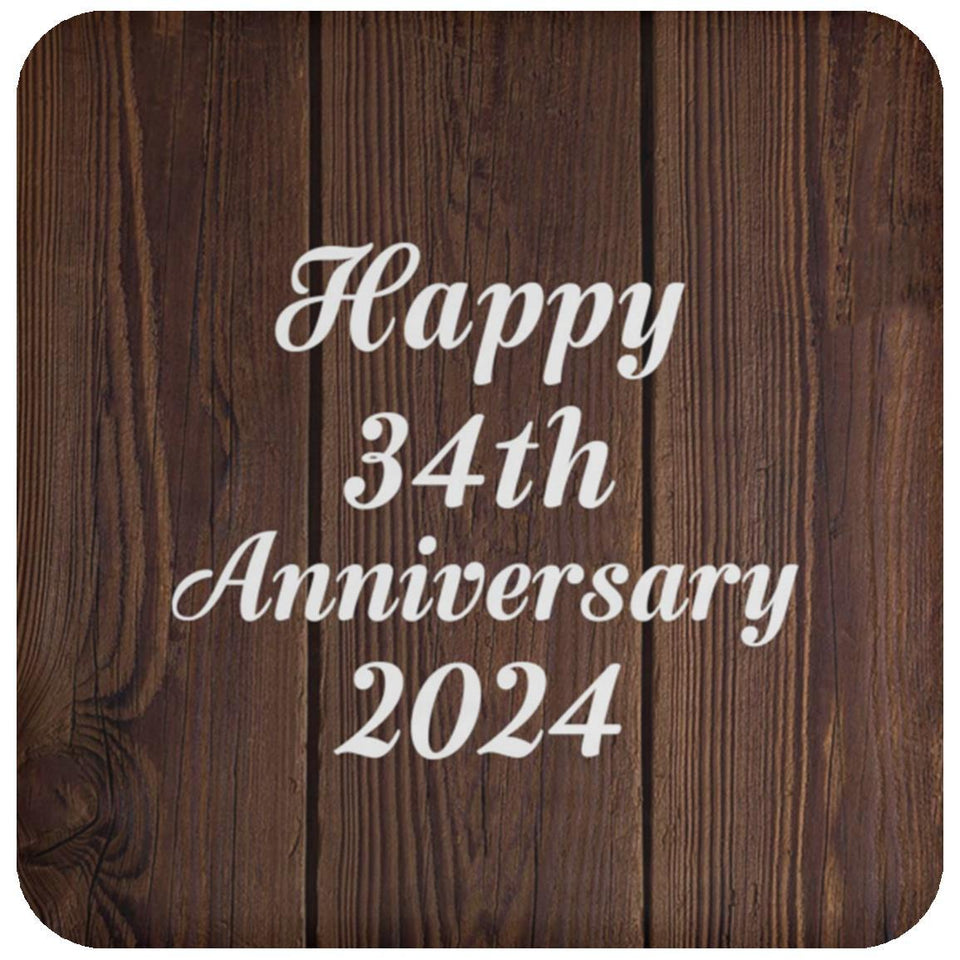 Happy 34th Anniversary 2024 - Drink Coaster D