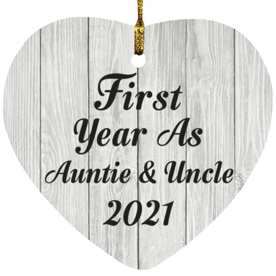 First Year As Auntie & Uncle 2021 - Heart Ornament F