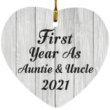 First Year As Auntie & Uncle 2021 - Heart Ornament F