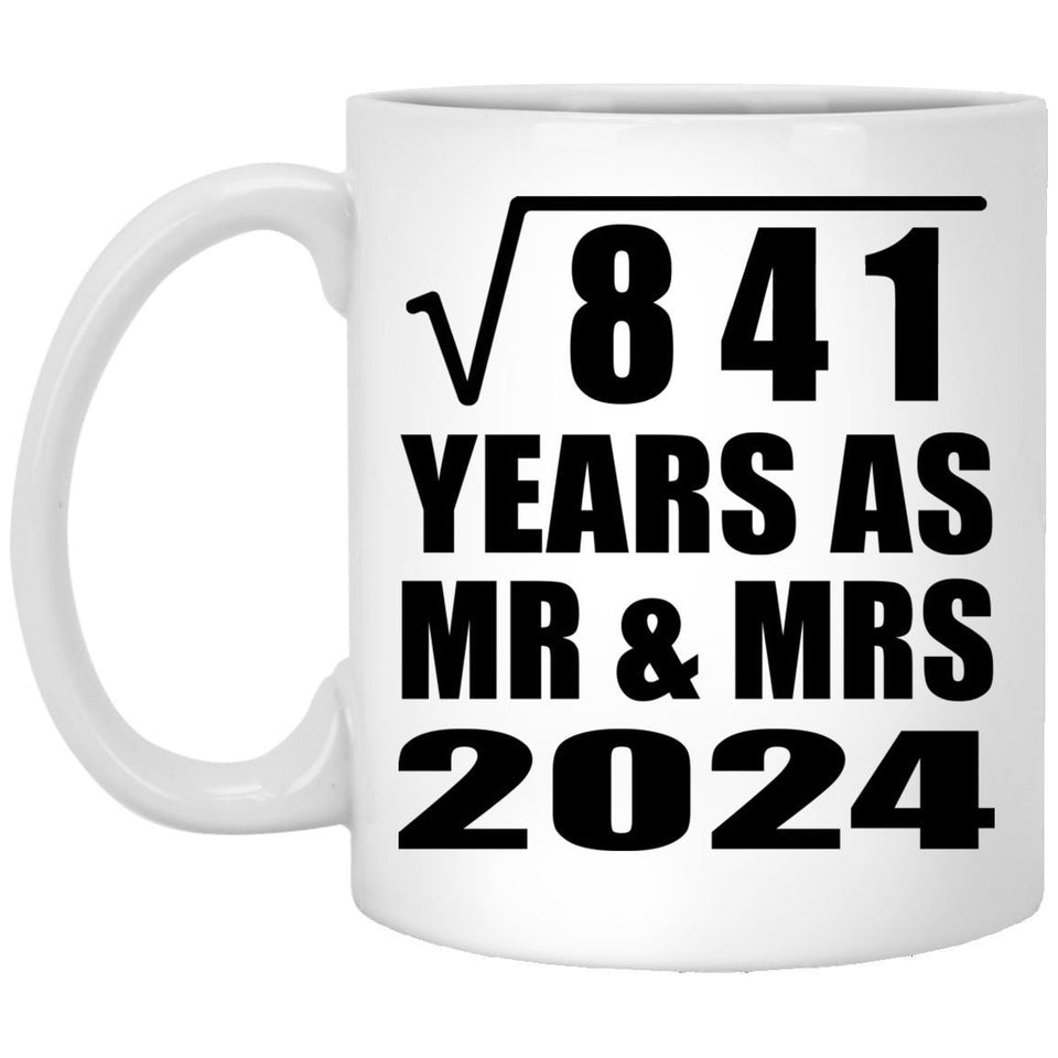 29th Anniversary Square Root of 841 Years As Mr & Mrs 2024 - 11oz Coffee Mug