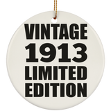 111th Birthday Vintage 1913 Limited Edition - Circle Ornament