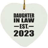 Daughter In Law Established EST. 2023 - Heart Ornament
