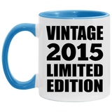 9th Birthday Vintage 2015 Limited Edition - 11oz Accent Mug Blue