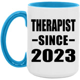 Therapist Since 2023 - 15oz Accent Mug Blue