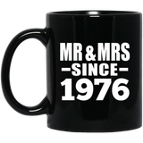 48th Anniversary Mr & Mrs Since 1976 - 11 Oz Coffee Mug Black