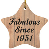 73rd Birthday Fabulous Since 1951 - Star Ornament C