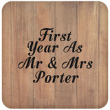 First Year As Mr & Mrs Porter - Drink Coaster C