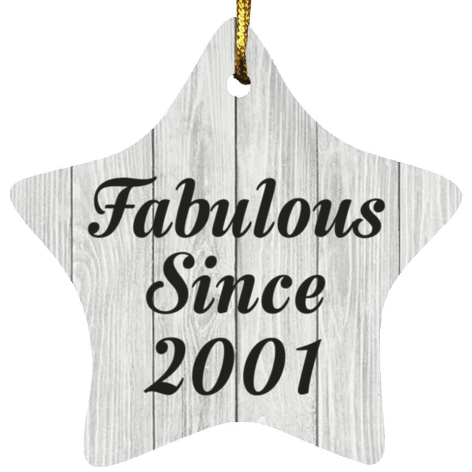 23rd Birthday Fabulous Since 2001 - Star Ornament F
