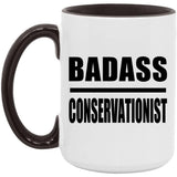 Badass Conservationist - 15oz Accent Mug Black
