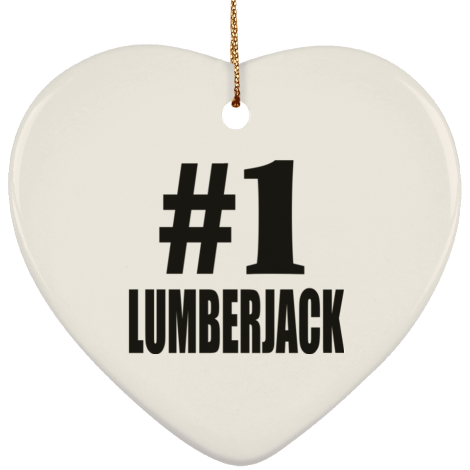 Number One #1 Lumberjack - Heart Ornament