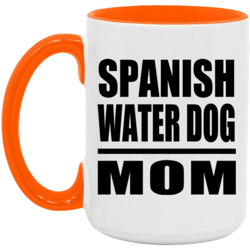 Spanish Water Dog Mom - 15oz Accent Mug Orange