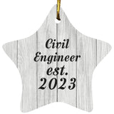Civil Engineer Established Est. 2023 - Star Ornament F