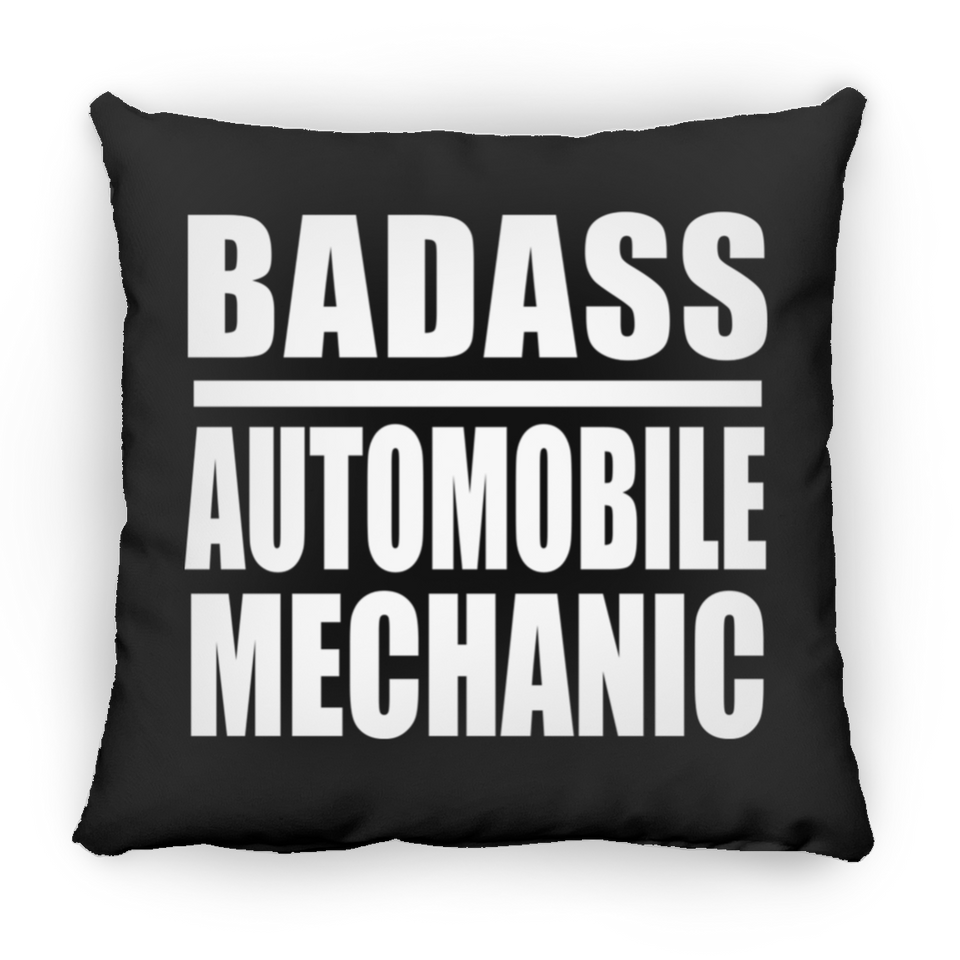Badass Automobile Mechanic - Throw Pillow Black
