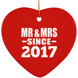 7th Anniversary Mr & Mrs Since 2017 - Heart Ornament