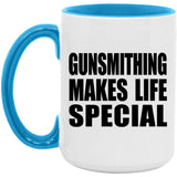 Gunsmithing Makes Life Special - 15oz Accent Mug Blue