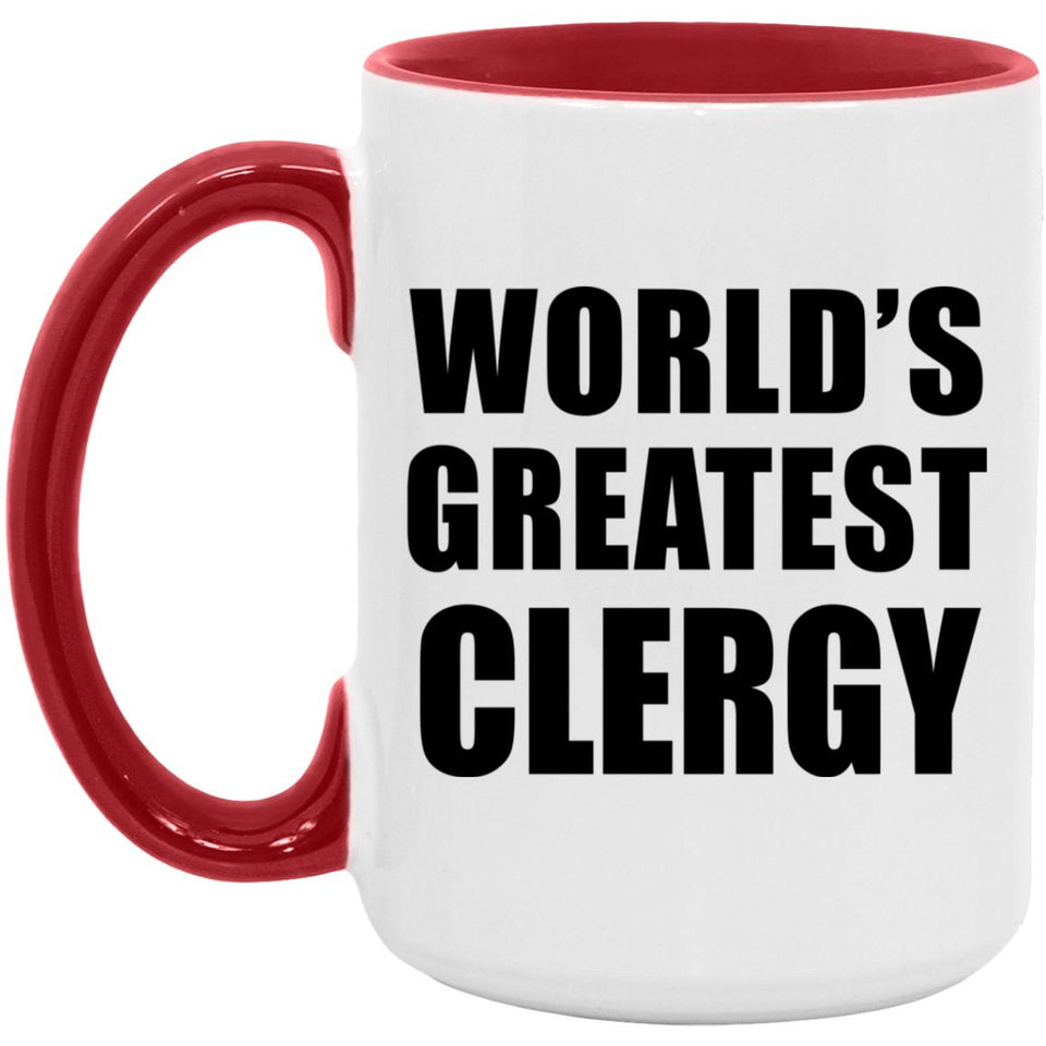 World's Greatest Clergy - 15oz Accent Mug Red
