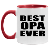 Best Opa Ever - 11oz Accent Mug Red