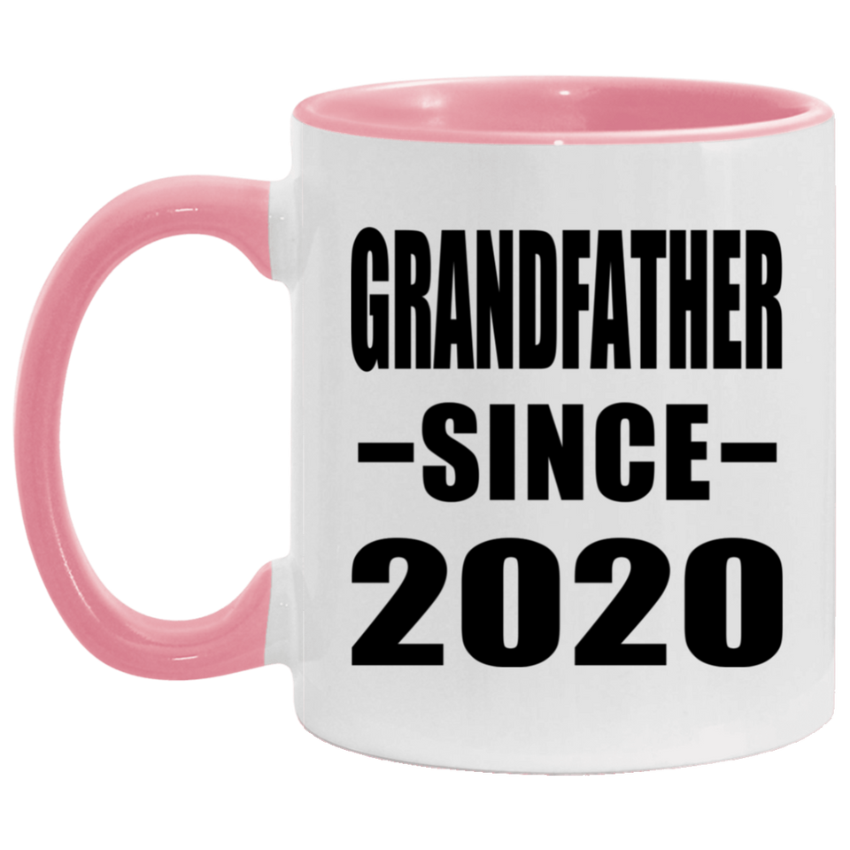 Grandfather Since 2020 - 11oz Accent Mug Pink