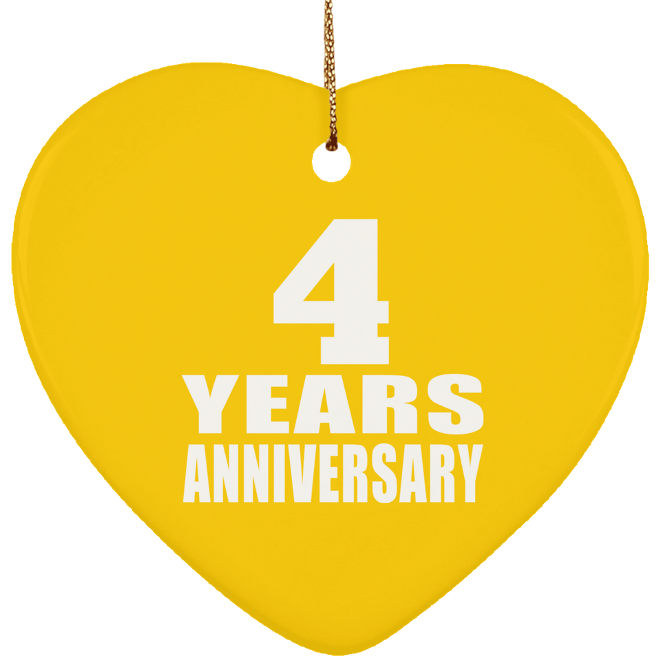 4th Anniversary 4 Years - Heart Ornament