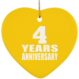 4th Anniversary 4 Years - Heart Ornament